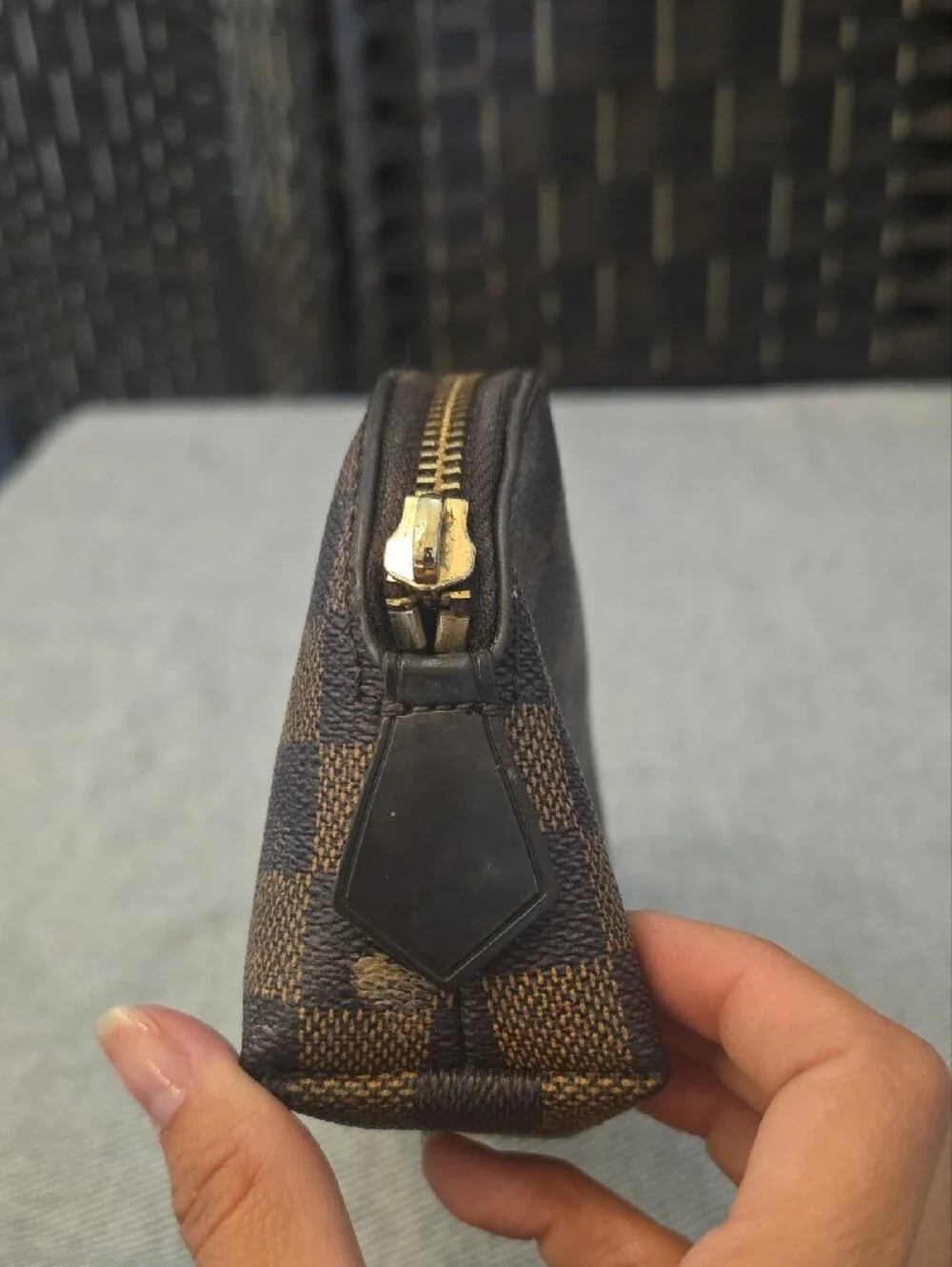 Louis Vuitton Damier Ebene Cosmetic Pouch PM (AS IS / Read Description)